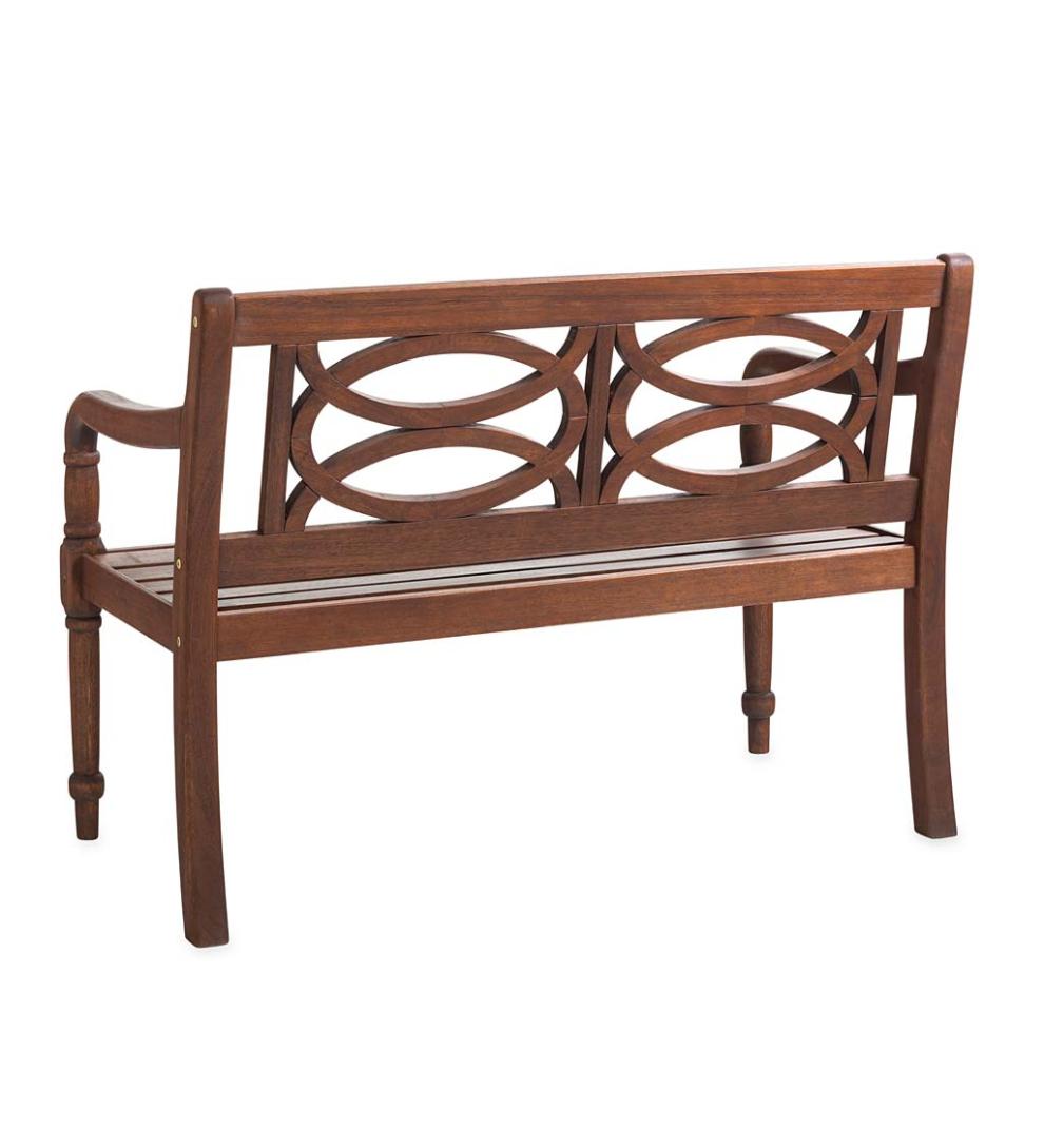 Plow & Hearth Benches & Chairs Outdoor Living Hampton Eucalyptus Wood Garden Bench - Black