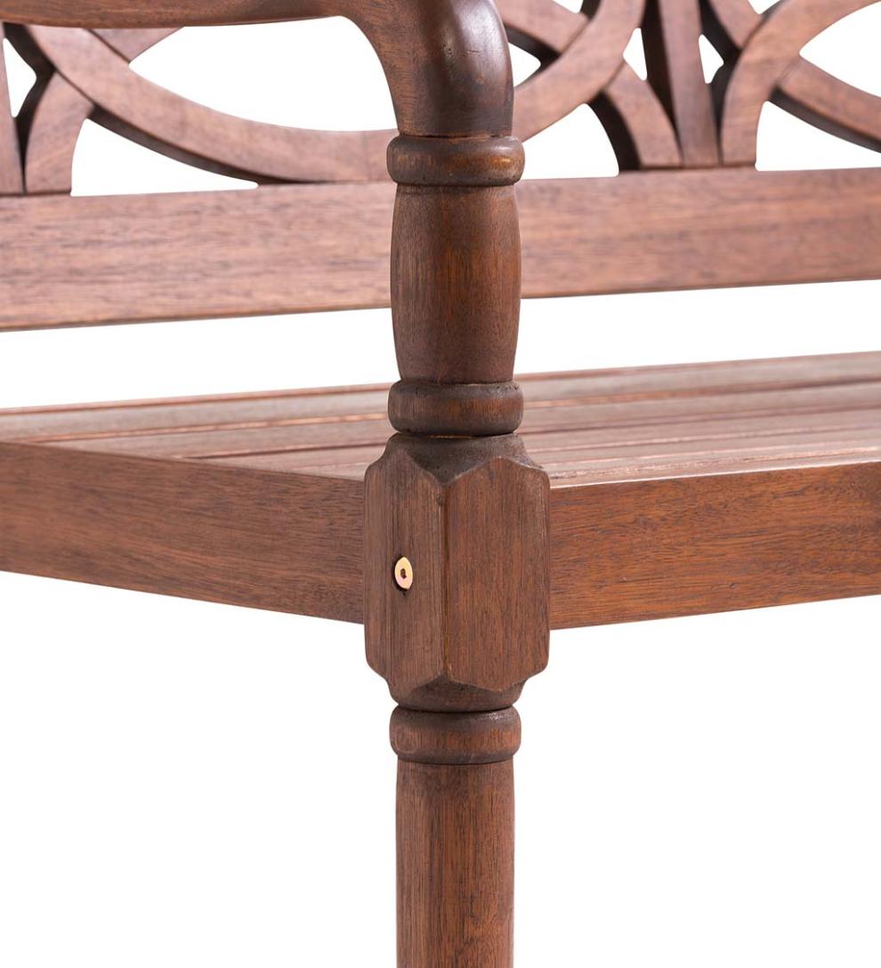 Plow & Hearth Benches & Chairs Outdoor Living Hampton Eucalyptus Wood Garden Bench - Black