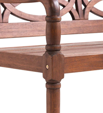 Plow & Hearth Benches & Chairs Outdoor Living Hampton Eucalyptus Wood Garden Bench - Black