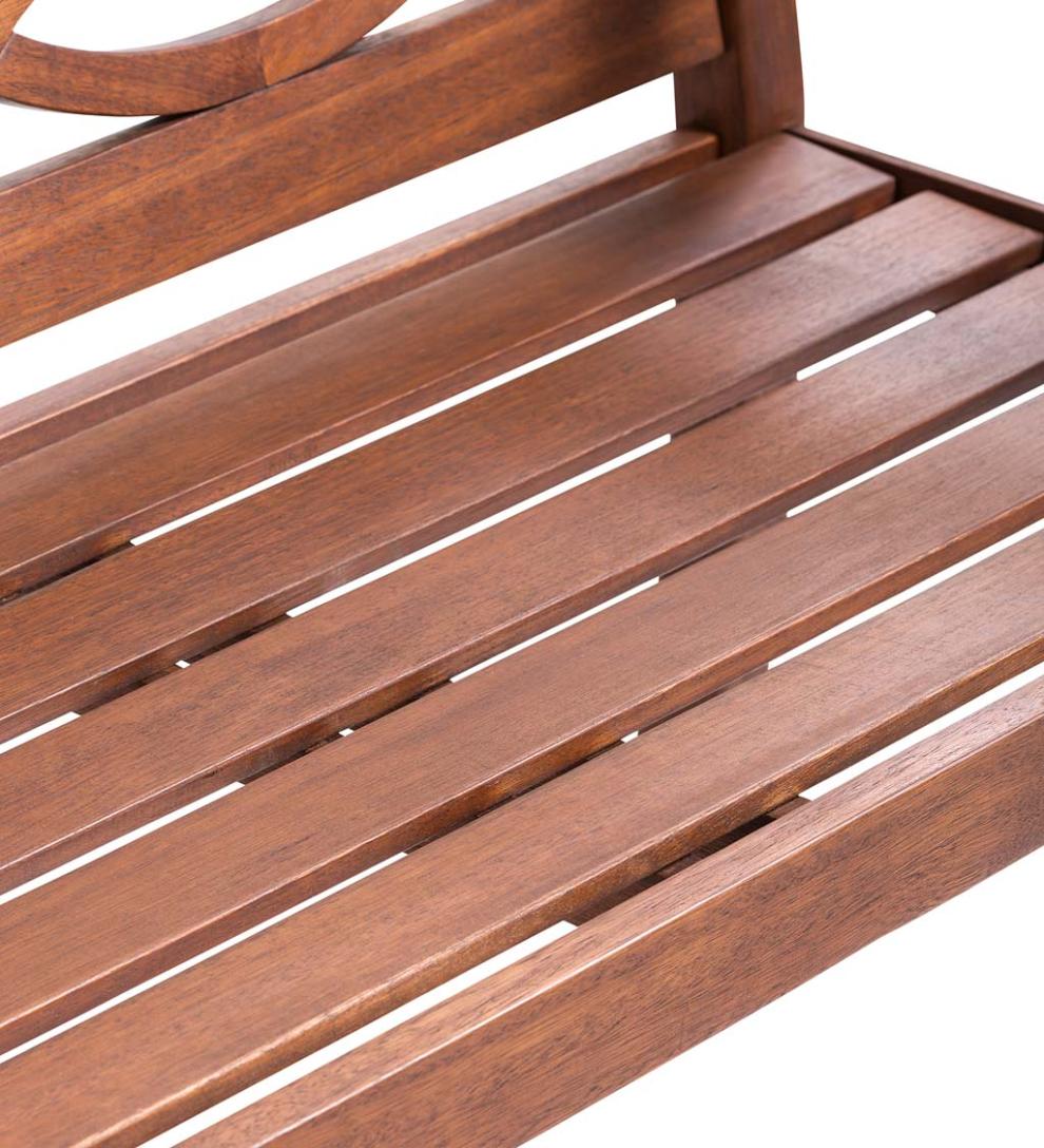 Plow & Hearth Benches & Chairs Outdoor Living Hampton Eucalyptus Wood Garden Bench - Black