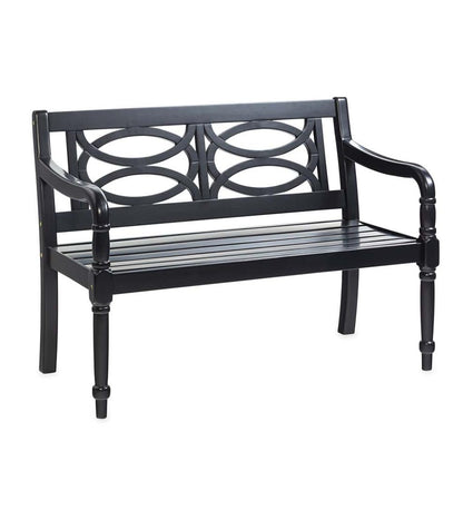 Plow & Hearth Benches & Chairs Outdoor Living Hampton Eucalyptus Wood Garden Bench - Black