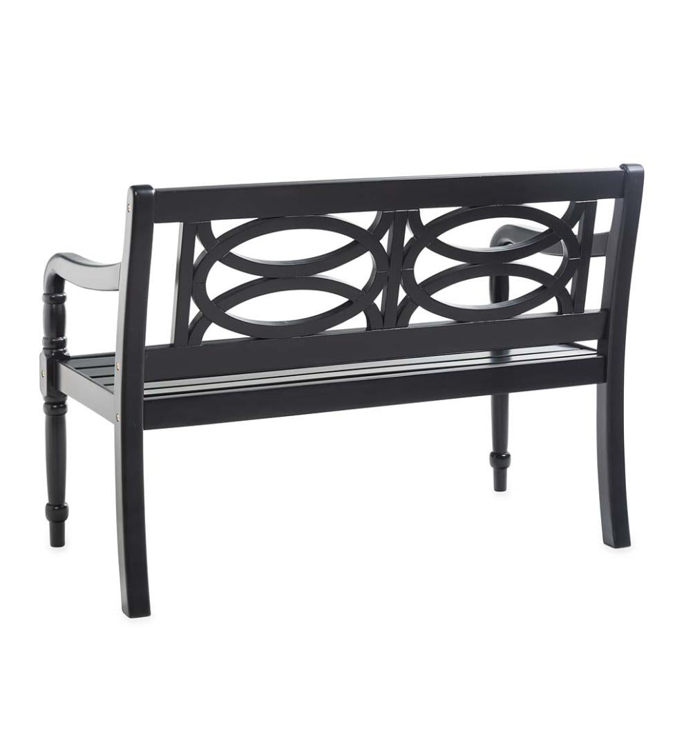 Plow & Hearth Benches & Chairs Outdoor Living Hampton Eucalyptus Wood Garden Bench - Black