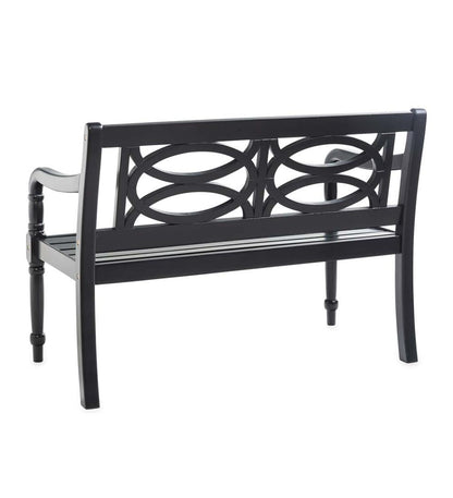 Plow & Hearth Benches & Chairs Outdoor Living Hampton Eucalyptus Wood Garden Bench - Black