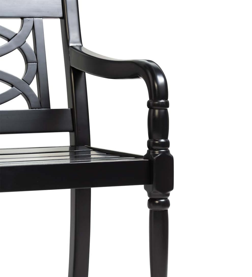 Plow & Hearth Benches & Chairs Outdoor Living Hampton Eucalyptus Wood Garden Bench - Black