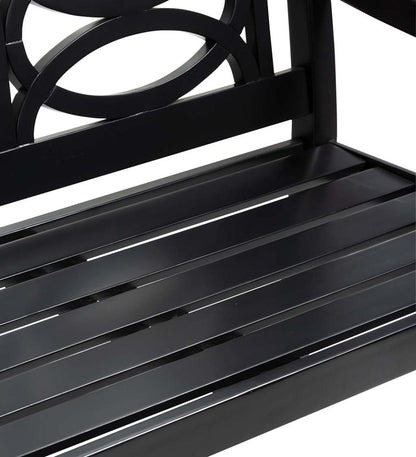 Plow & Hearth Benches & Chairs Outdoor Living Hampton Eucalyptus Wood Garden Bench - Black