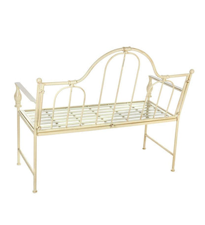 Plow & Hearth Benches & Chairs Outdoor Living Headboard-Style Iron Bench With Vintage Finish