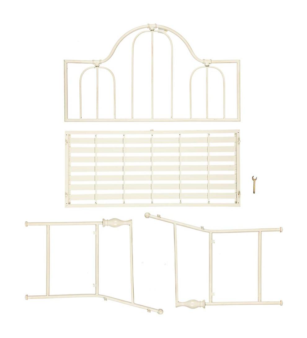Plow & Hearth Benches & Chairs Outdoor Living Headboard-Style Iron Bench With Vintage Finish