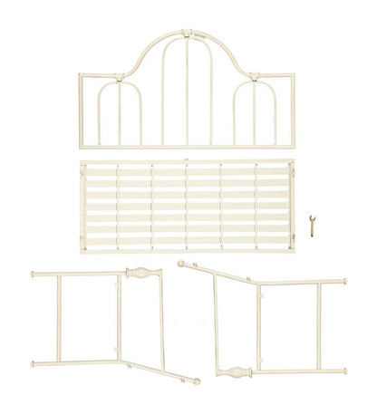 Plow & Hearth Benches & Chairs Outdoor Living Headboard-Style Iron Bench With Vintage Finish