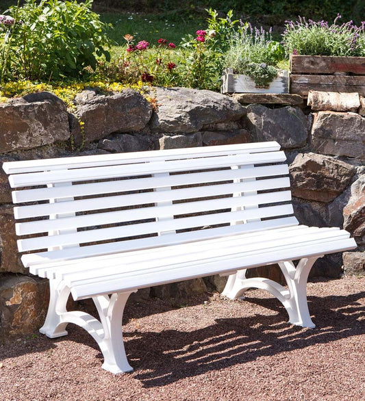 Plow & Hearth Benches & Chairs Outdoor Living Large 3-Seater Weatherproof Pvc Garden Bench - Green