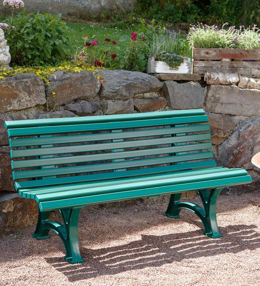 Plow & Hearth Benches & Chairs Outdoor Living Large 3-Seater Weatherproof Pvc Garden Bench - Green