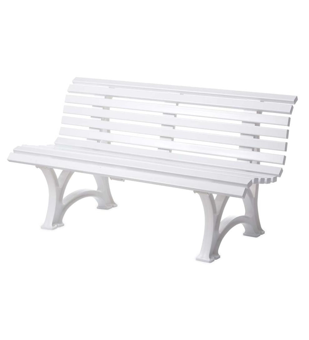 Plow & Hearth Benches & Chairs Outdoor Living Large 3-Seater Weatherproof Pvc Garden Bench - Green