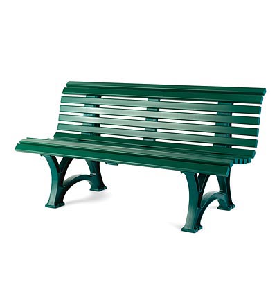 Plow & Hearth Benches & Chairs Outdoor Living Large 3-Seater Weatherproof Pvc Garden Bench - Green