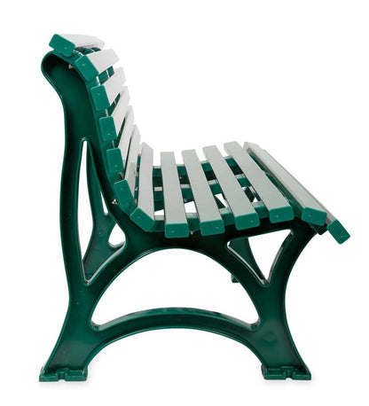 Plow & Hearth Benches & Chairs Outdoor Living Large 3-Seater Weatherproof Pvc Garden Bench - Green