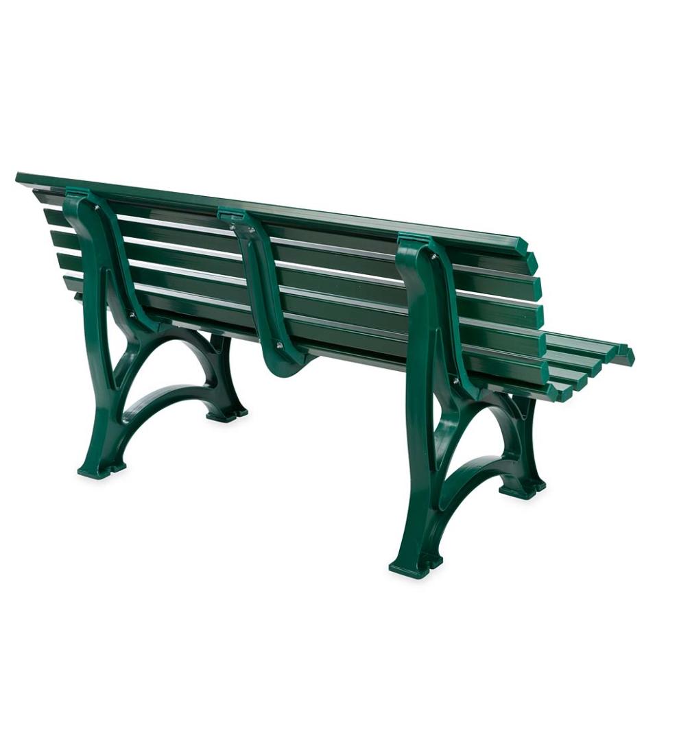 Plow & Hearth Benches & Chairs Outdoor Living Large 3-Seater Weatherproof Pvc Garden Bench - Green
