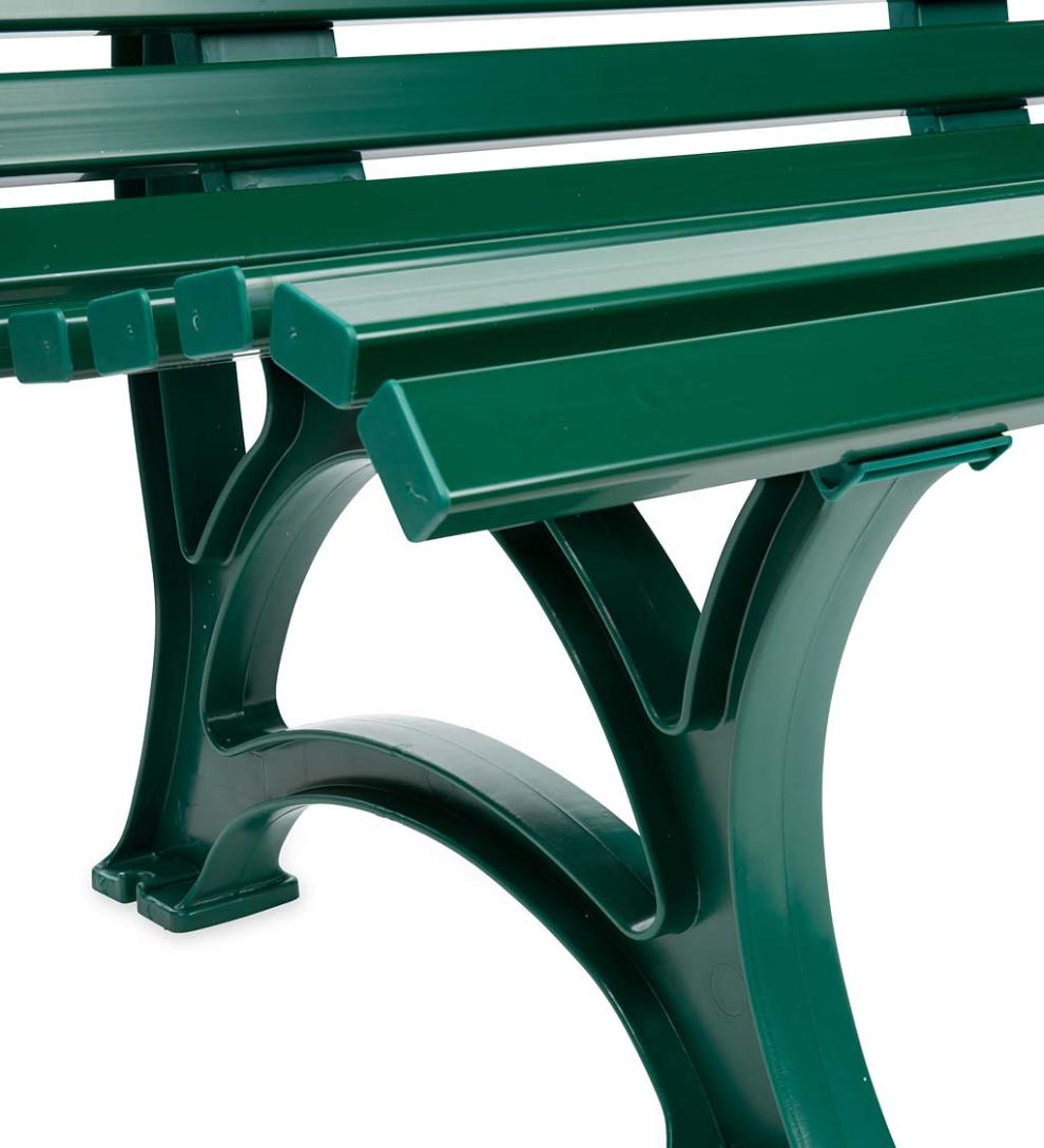 Plow & Hearth Benches & Chairs Outdoor Living Large 3-Seater Weatherproof Pvc Garden Bench - Green