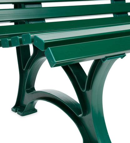 Plow & Hearth Benches & Chairs Outdoor Living Large 3-Seater Weatherproof Pvc Garden Bench - Green