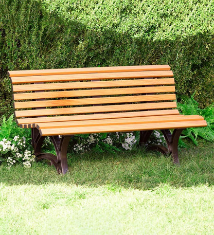 Plow & Hearth Benches & Chairs Outdoor Living Large 3-Seater Weatherproof Pvc Garden Bench - Green