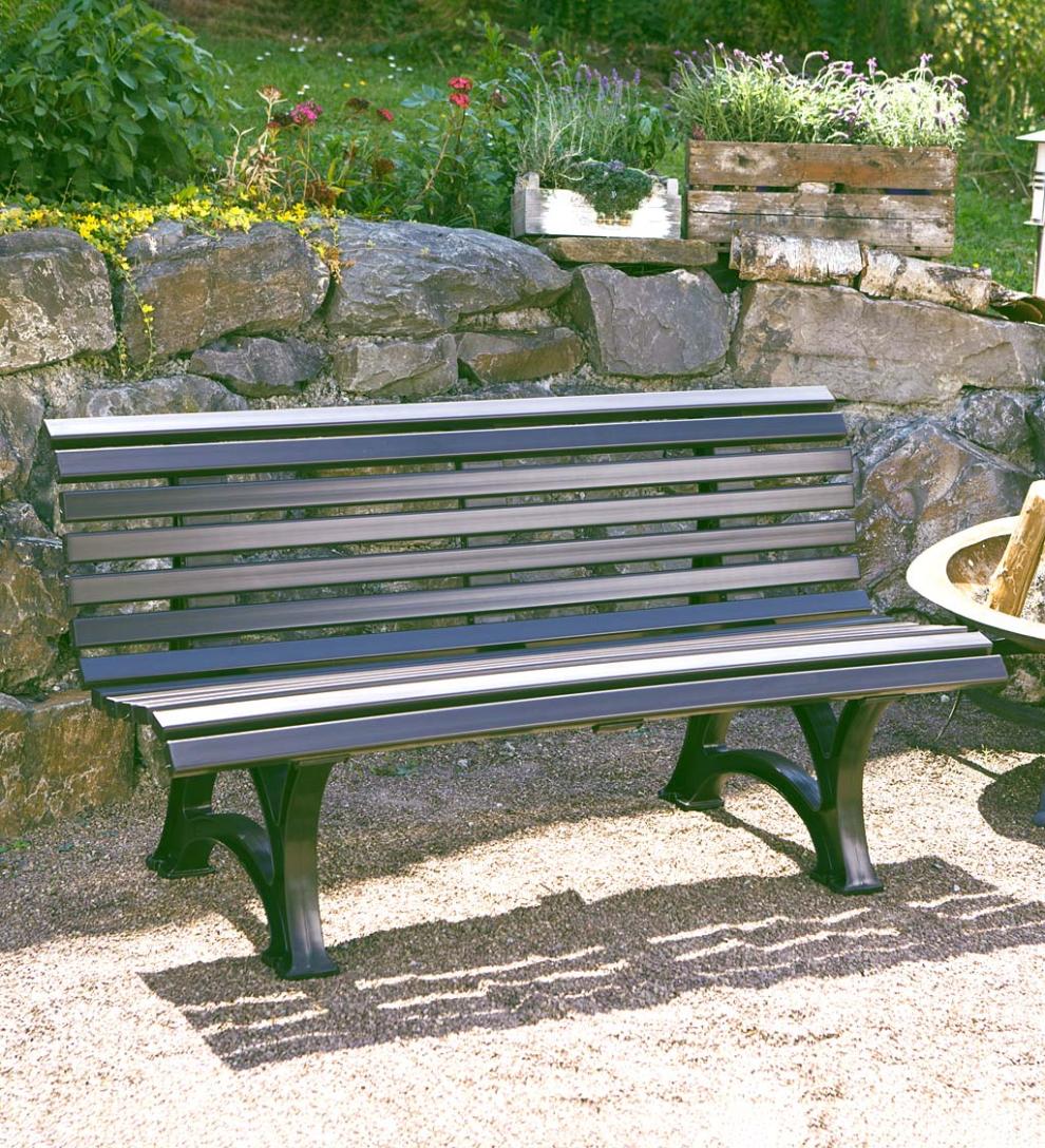 Plow & Hearth Benches & Chairs Outdoor Living Large 3-Seater Weatherproof Pvc Garden Bench - Green