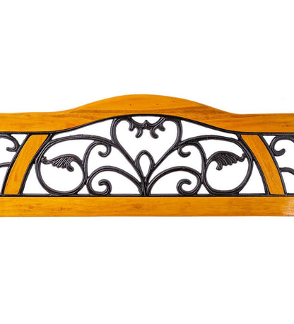 Plow & Hearth Benches & Chairs Outdoor Living Metal And Wood With Vine Accent Garden Bench