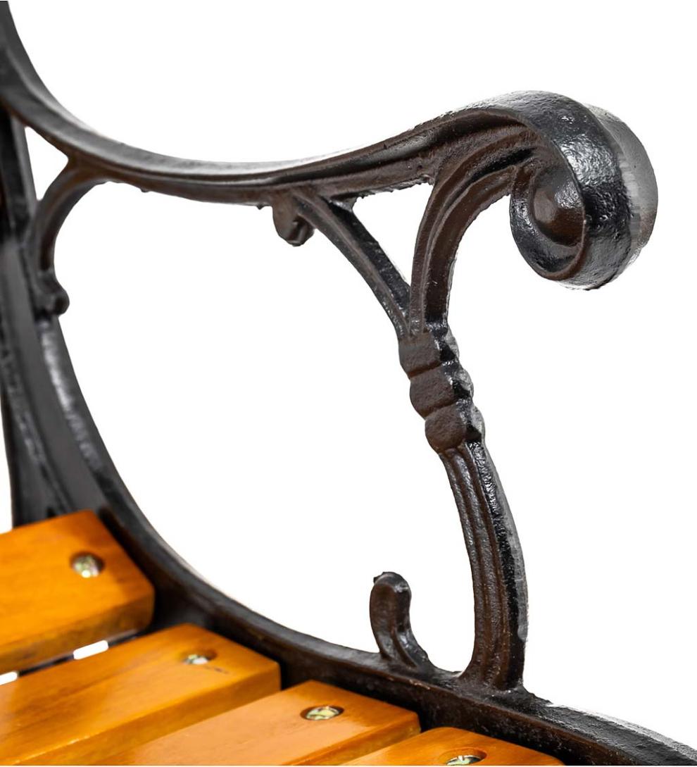 Plow & Hearth Benches & Chairs Outdoor Living Metal And Wood With Vine Accent Garden Bench