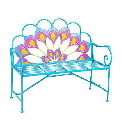 Plow & Hearth Benches & Chairs Outdoor Living Metal Peacock Garden Bench