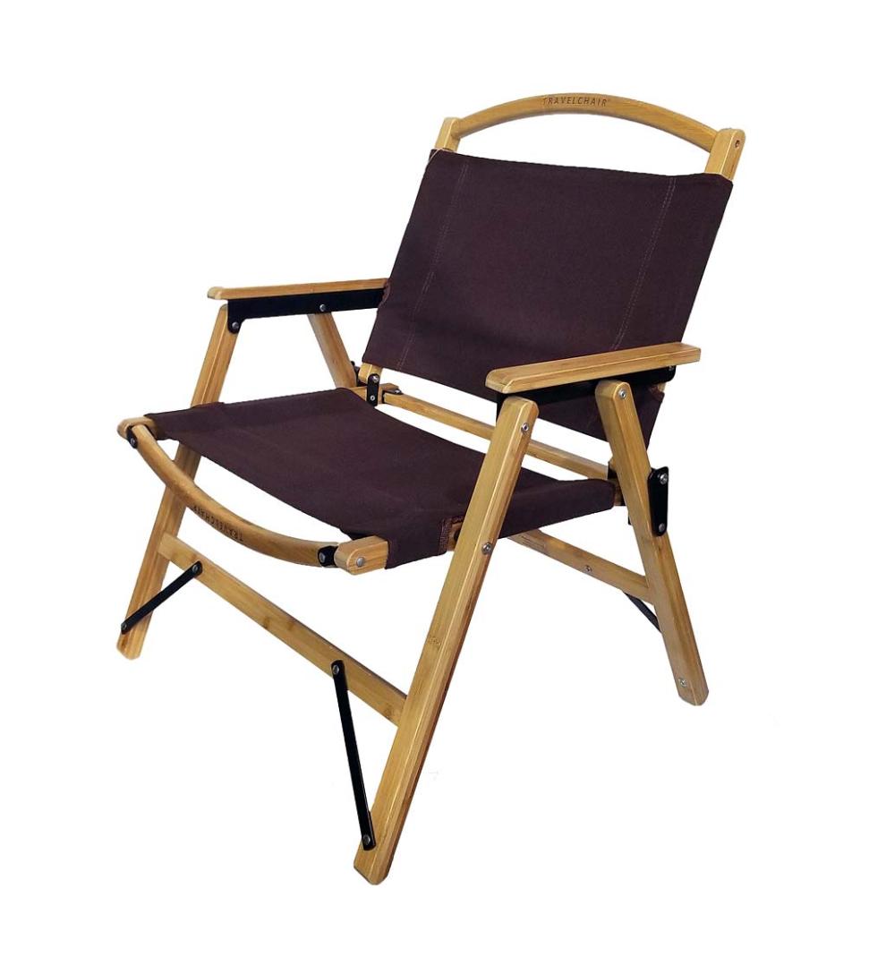 Plow & Hearth Benches & Chairs Outdoor Living Retro Bamboo Folding Camp Chair - Bamboo