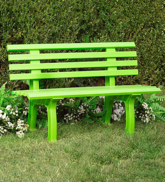 Plow & Hearth Benches & Chairs Outdoor Living Small 2-Seater Weatherproof Pvc Garden Bench - Apple
