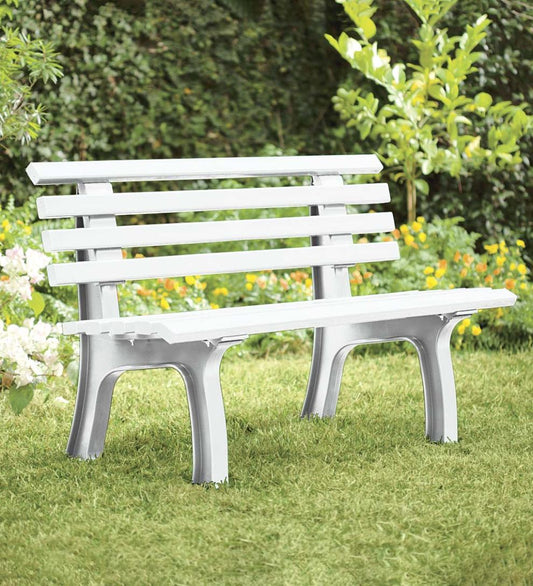 Plow & Hearth Benches & Chairs Outdoor Living Small 2-Seater Weatherproof Pvc Garden Bench - Apple