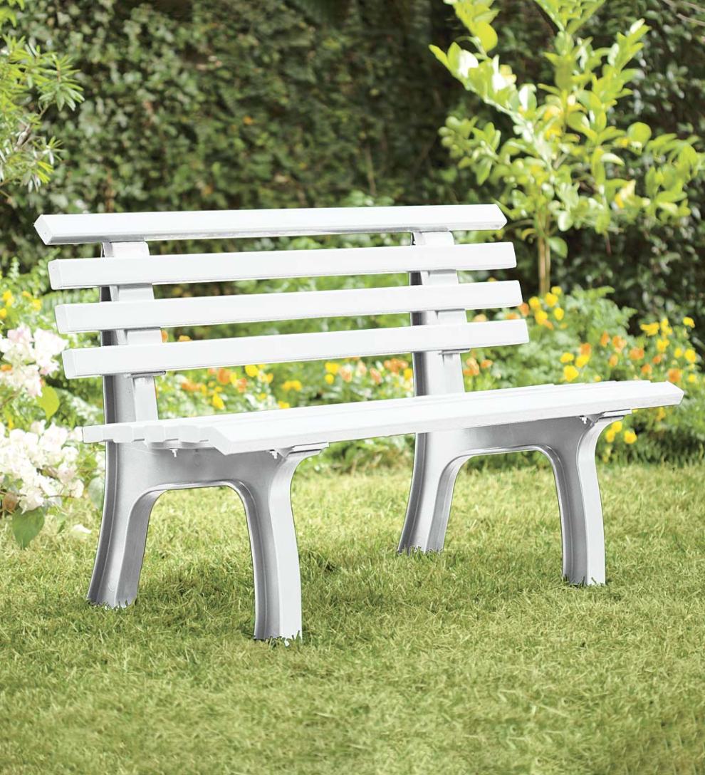 Plow & Hearth Benches & Chairs Outdoor Living Small 2-Seater Weatherproof Pvc Garden Bench - Apple