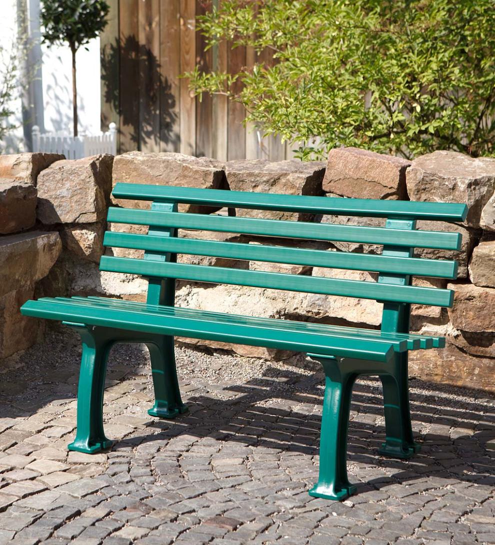 Plow & Hearth Benches & Chairs Outdoor Living Small 2-Seater Weatherproof Pvc Garden Bench - Apple