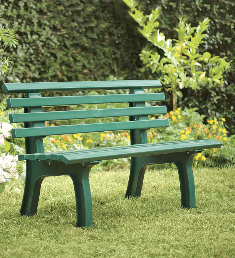 Plow & Hearth Benches & Chairs Outdoor Living Small 2-Seater Weatherproof Pvc Garden Bench - Apple