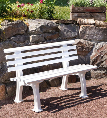 Plow & Hearth Benches & Chairs Outdoor Living Small 2-Seater Weatherproof Pvc Garden Bench - Apple