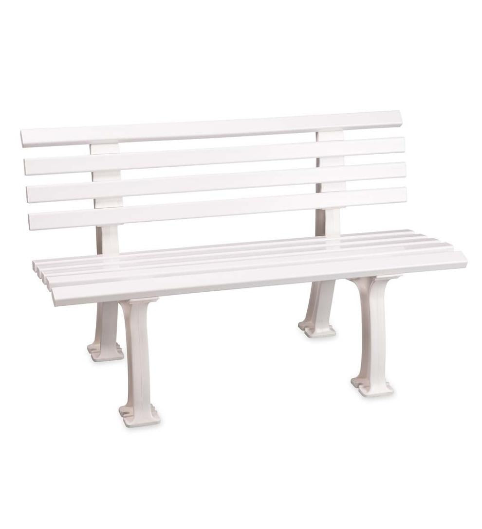 Plow & Hearth Benches & Chairs Outdoor Living Small 2-Seater Weatherproof Pvc Garden Bench - Apple