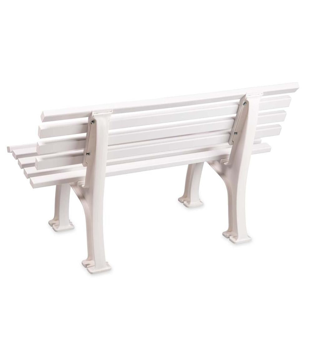 Plow & Hearth Benches & Chairs Outdoor Living Small 2-Seater Weatherproof Pvc Garden Bench - Apple