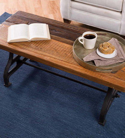 Plow & Hearth Benches Indoor Living Birmingham Indoor/Outdoor Reclaimed Wood Bench With Iron Base