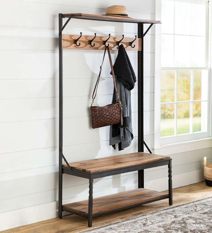 Plow & Hearth Benches Indoor Living Deep Creek Coat Rack - Walnut