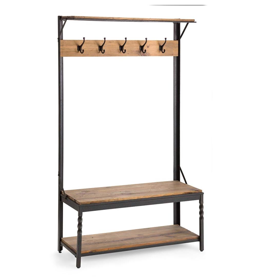 Plow & Hearth Benches Indoor Living Deep Creek Coat Rack - Walnut