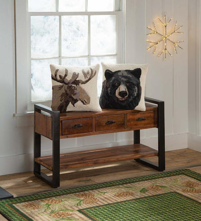 Plow & Hearth Benches Indoor Living Wakefield Reclaimed Wood Bench/Coffee Table With Three Drawers