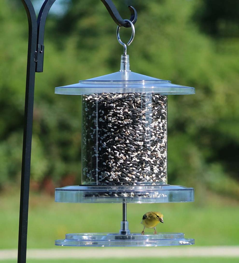 Plow & Hearth Bird Feeders Yard & Garden All-Weather 4-Quart Clear Feeder
