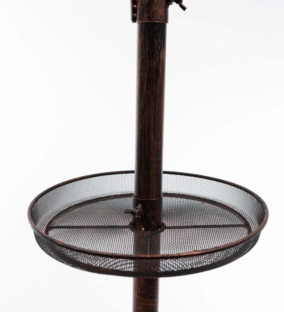 Plow & Hearth Bird Feeders Yard & Garden Bird Feeding Station With Five Hooks And Two Platform Feeders - Black