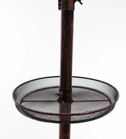 Plow & Hearth Bird Feeders Yard & Garden Bird Feeding Station With Five Hooks And Two Platform Feeders - Black