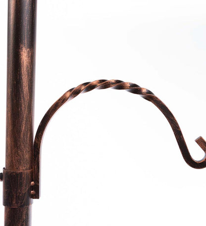 Plow & Hearth Bird Feeders Yard & Garden Bird Feeding Station With Five Hooks And Two Platform Feeders - Black