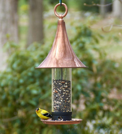 Plow & Hearth Bird Feeders Yard & Garden Castella Copper Bird Feeder