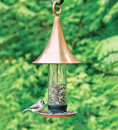 Plow & Hearth Bird Feeders Yard & Garden Castella Copper Bird Feeder