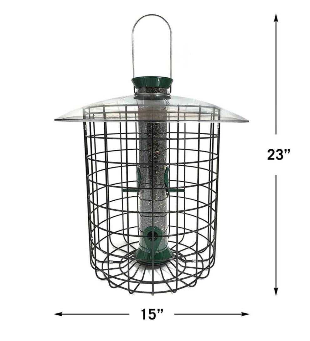 Plow & Hearth Bird Feeders Yard & Garden Domed Squirrel-Proof Cage Bird Feeder