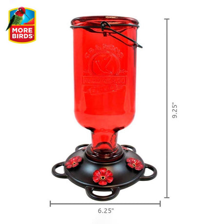 Plow & Hearth Bird Feeders Yard & Garden Elixir 13-Ounce Vintage-Style Bottle Hummingbird Feeder
