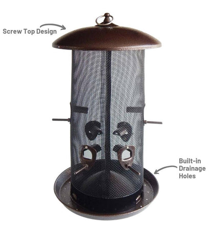 Plow & Hearth Bird Feeders Yard & Garden Giant Combo All-Metal Screen Bird Feeder