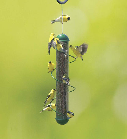 Plow & Hearth Bird Feeders Yard & Garden Green Spiral-Perch Finch Bird Feeder - Green