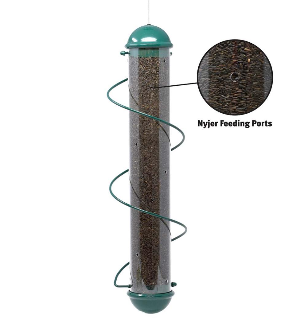 Plow & Hearth Bird Feeders Yard & Garden Green Spiral-Perch Finch Bird Feeder - Green