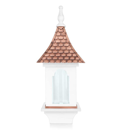Plow & Hearth Bird Feeders Yard & Garden Hand-Hammered Copper And White Hardwood Villa-Style Bird Feeder